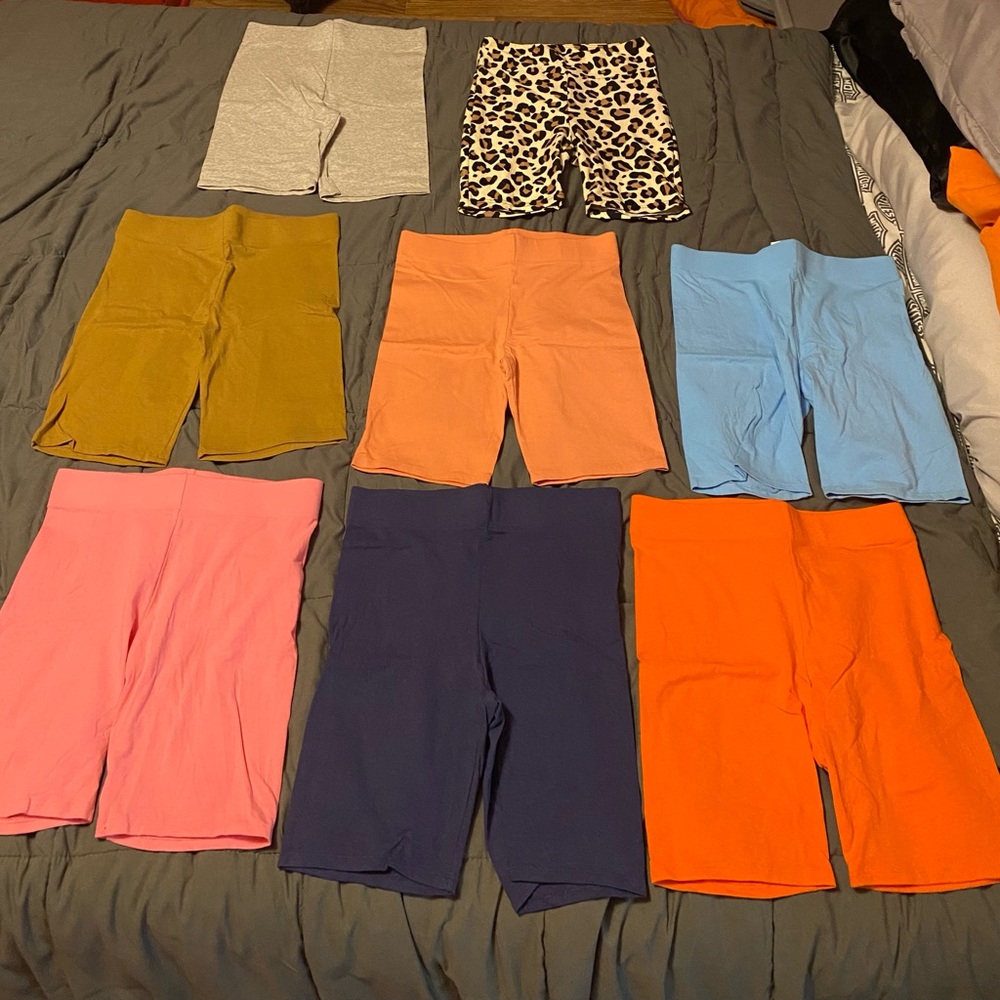 7 Pairs Of Forever 21 Spandex Shorts And 1 Pair Of Lularoe